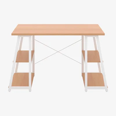 The Range Putney Desk With 4 Shelves - Beech