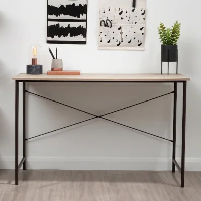 The Range Bradbury Grey Oak Top Desk - Grey