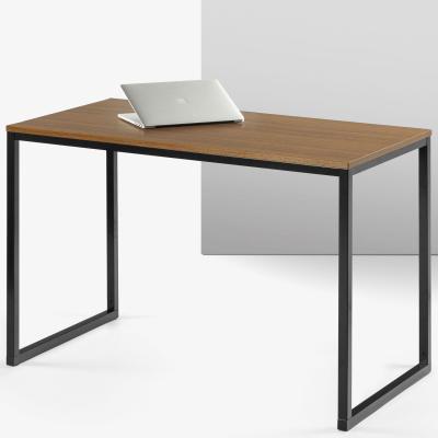 The Range Vallon Wood  Black Metal Industrial Style Home Office Desk - Espresso & Black Metal