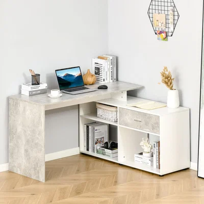 The Range L-Shaped Computer Desk - Grey,White
