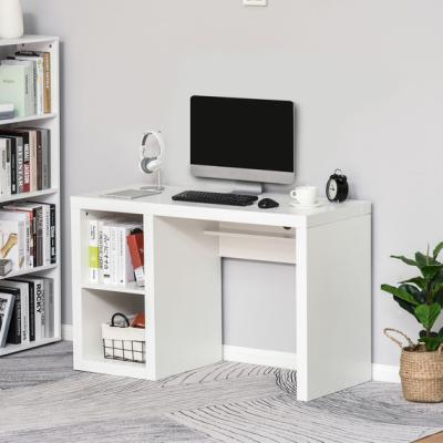 The Range Rectangle Computer Desk with Shelves Home Office - White