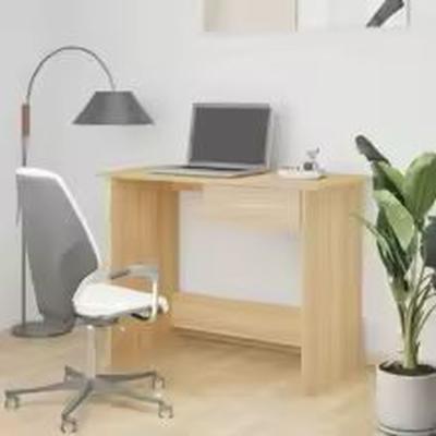 The Range Oak Desk Workspace - Brown
