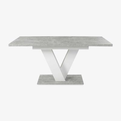 The Range Extendable Dining Kitchen Table Desk Seater - White & Concrete Grey