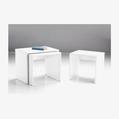 The Range Modern Matt White Nest Table, of 3 Occasional Tables - Matt White