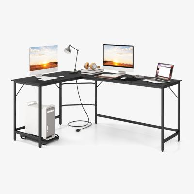 The Range L-Shaped Desk with CPU Stand - Black