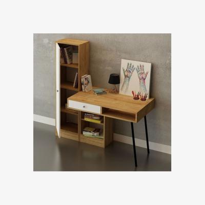 The Range Tuna Computer Desk with Bookcase - Oak, White