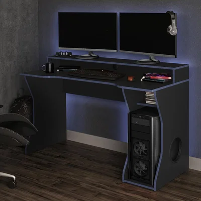 The Range Enzo Gaming Computer Desk - Black & Blue