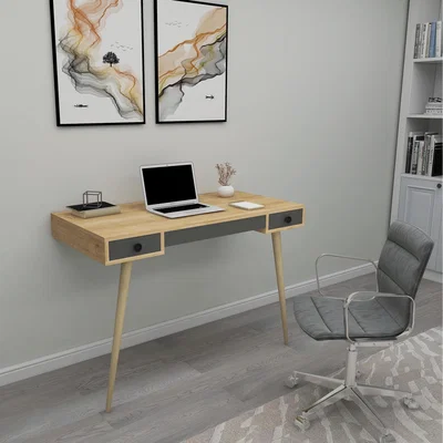 The Range Merter Computer Desk with Drawers - Sapphire Oak - Anthracite