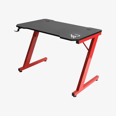 The Range Raiden Pro Gaming Desk with Carbon Finish - Black & Red