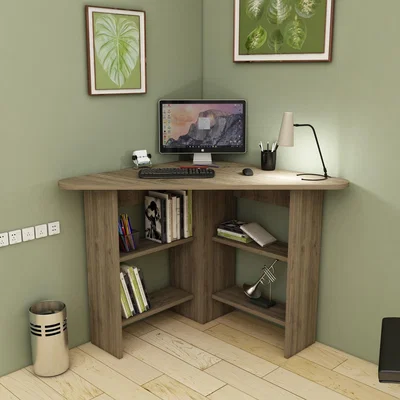 The Range Gredos Computer Desk with Shelves - Walnut