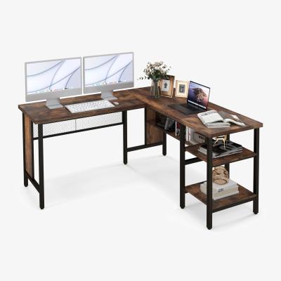 The Range L-shaped Office Desk - Brown