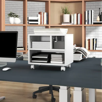 The Range Under Desk Printer Cart on Wheels - white