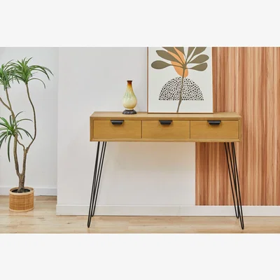 The Range 3-Drawer Oak Effect Desk - Oak