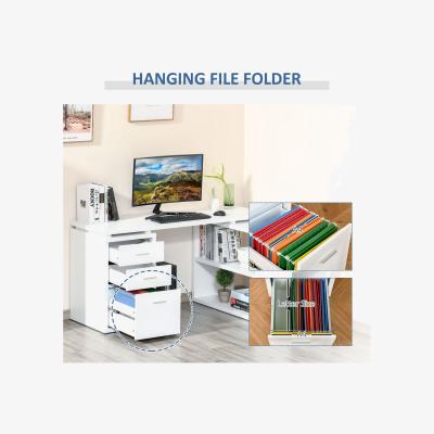 The Range Home Office L-Shaped Computer Desk with Storage Shelves Drawers - White