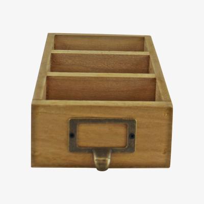 The Range Wooden Desk Tidy - Brown