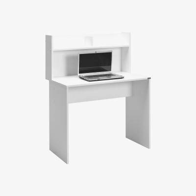 The Range Matt White Home Office Study Desk with Integral Back Panel Shelves - Matt White