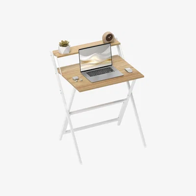 The Range HOMCOM Folding Computer Desk for Small Spaces Bedroom - Natural