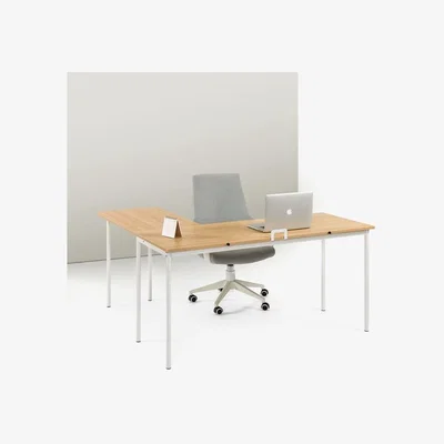 The Range Dawson White Metal Corner Desk with Storage Drawer - White