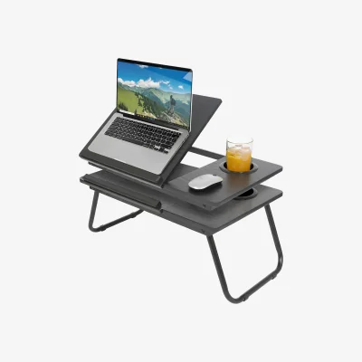 The Range Folding Lap Desk with Cupholder - Black / 2