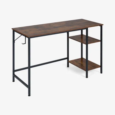 The Range 120 cm Reversible Office Desk with Headphone Hook - Brown