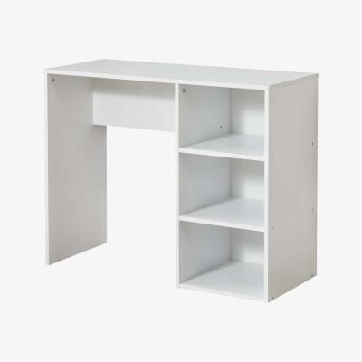The Range Study Office Desk with Open Shelves in White - White