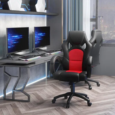 The Range Executive Swivel Racing Gaming Office Chair Computer Desk Chair - Black, red / Nylon pu Sponge Steel