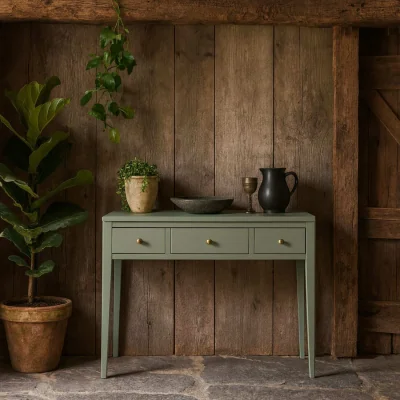 The Range Cordoba 3 Drawer Desk Pigeon Wood Grain - Grey
