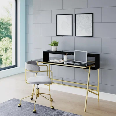 The Range Alphason Morgan Desk - Black/Gold