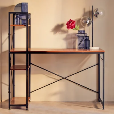 The Range Laxton Red Pomelo Desk With Shelves - Red