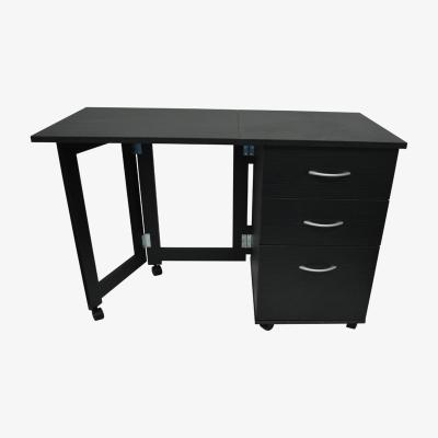 The Range 3 Drawer Folding Office Storage Filing Desk  Workstation - Black - Black