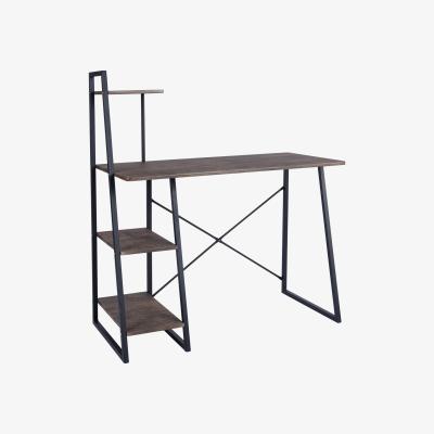 The Range Pouchu Wooden Computer Desk with High Shelves - Brown