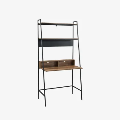 The Range URBNLIVING Ladder Computer Desk with Shelves - Brown