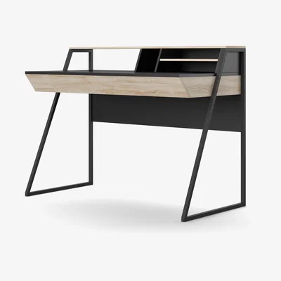 The Range Alphason Salcombe Desk - Black/Sonoma Oak
