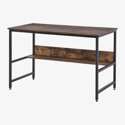 The Range Industrial Rustic 2 Tier Computer Desk With Storage Shelf - Rustic Brown