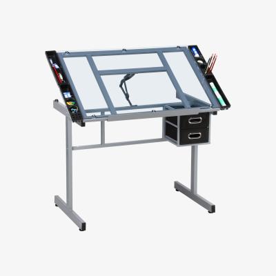 The Range Adjustable Rolling Drafting Table - Grey