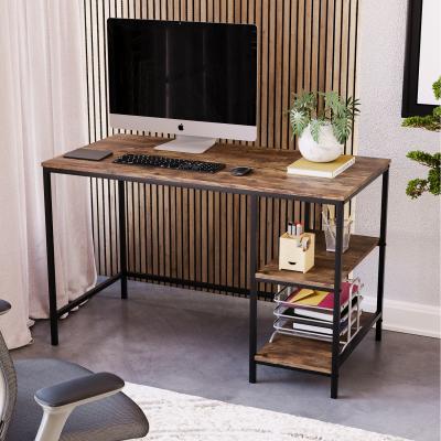 The Range Brooklyn Desk with 2 Shelves - Dark Wood