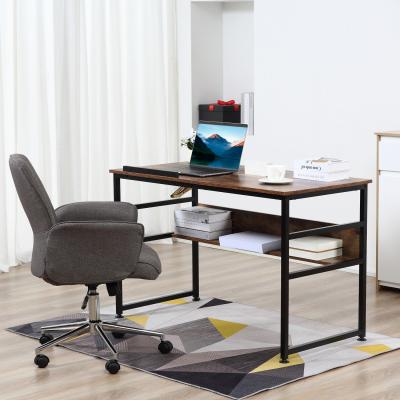The Range Tiltable Drafting Table Computer Desk with Open Shelf, Rustic Brown - Rustic brown
