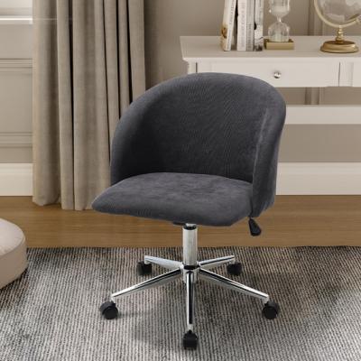 The Range Executive Leisure Velvet Swivel Padded Computer Desk Chair Home Office - Grey