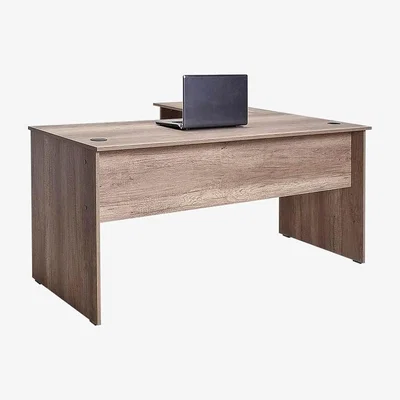 The Range Modern L-Shaped Corner Desk in Warm Oak, 2 Side Option - Warm Oak