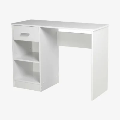 The Range 1 Drawer Wooden Computer Desk With Shelves For Home Office - White