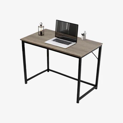 The Range Computer Desk Rustic Light Brown Medium with Black Metal Frame - Light Brown