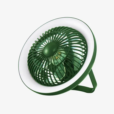 The Range Turbo Rechargeable Desk Fan With LED Green