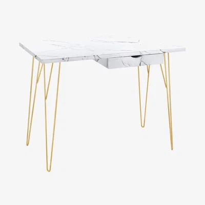 The Range Fusion Desk - White Marble