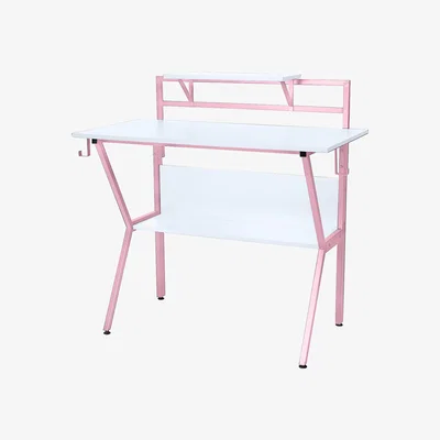 The Range Neo Ergonomic 2 Tier Gaming Desk - Pink