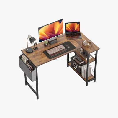 The Range Computer Desk L Shaped With Storage - brown