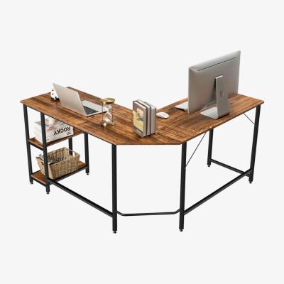 The Range Costway L-Shaped Corner Computer Desk-Coffee - Coffee
