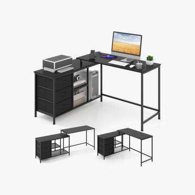The Range Home Computer Desk with Charging Station - Black