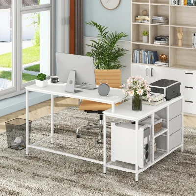 The Range Convertible Home Office Desk with Charging Station