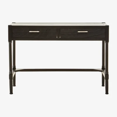 The Range Heritage Two Drawer Black Finish Desk - Black