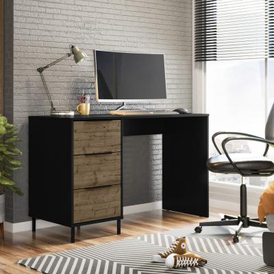 The Range Madrid Computer Desk - Black Acacia Effect - Black Acacia